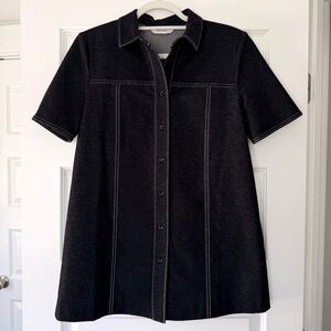 MaxMara Black Denim Button-Down Top